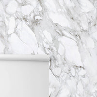 Light grey marble wall mural in removable wallpaper material