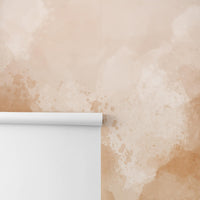 plastered wall effect wallpaper in peach color