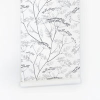 white and grey simple and modern wallpaper for farmhouse style home
