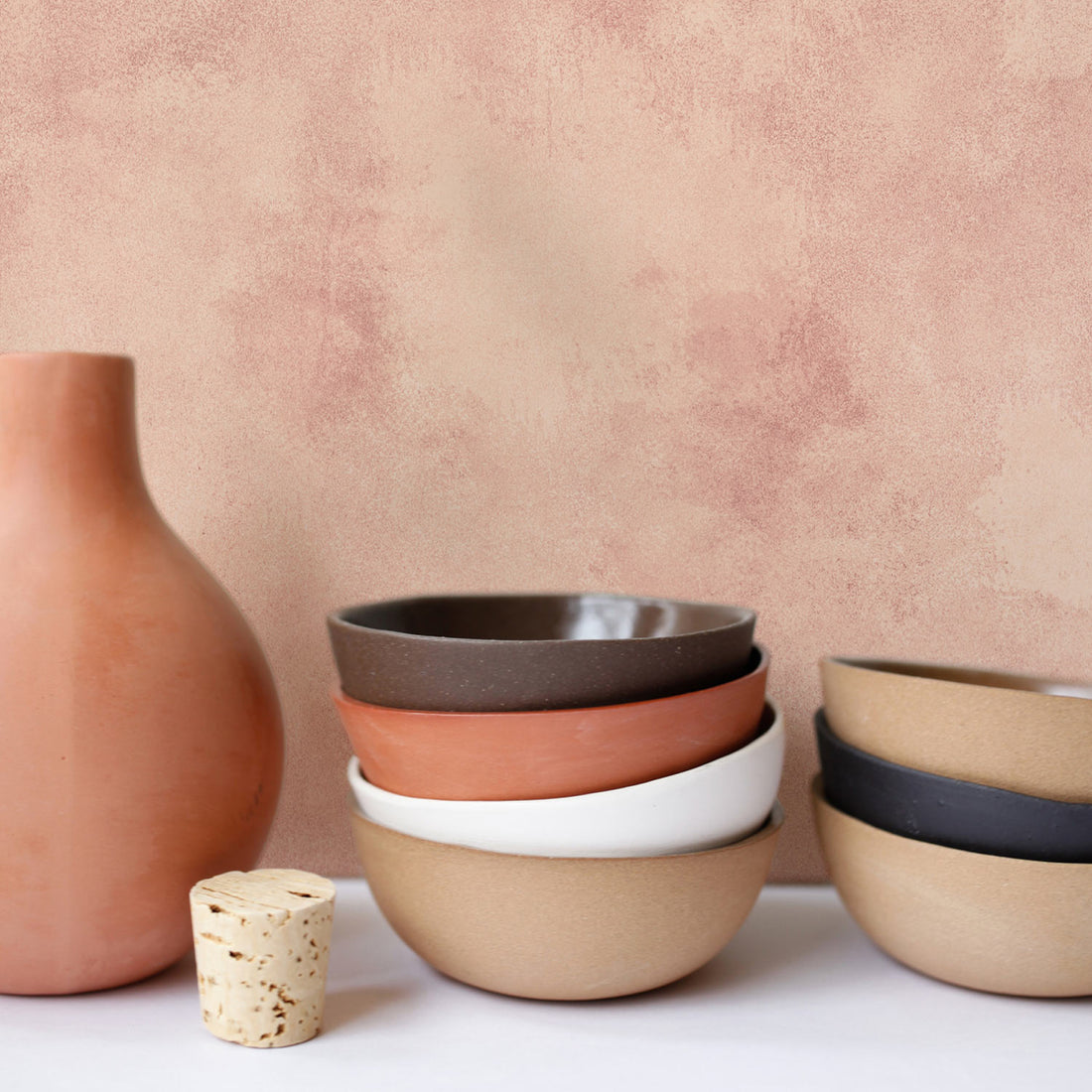 Modern Clay Pink Textured Limewash Removable Wallpaper