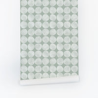 green retro circle print wallpaper