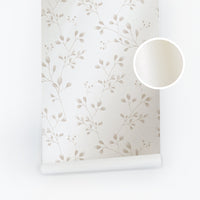 Metallic Pearl Wildflower Foliage Wallpaper