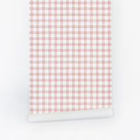 pink vintage plaid patterned wallpaper design