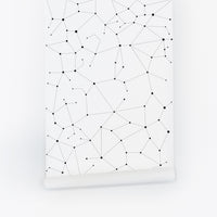 star pattern wallpaper for kids bedroom interior in black and white
