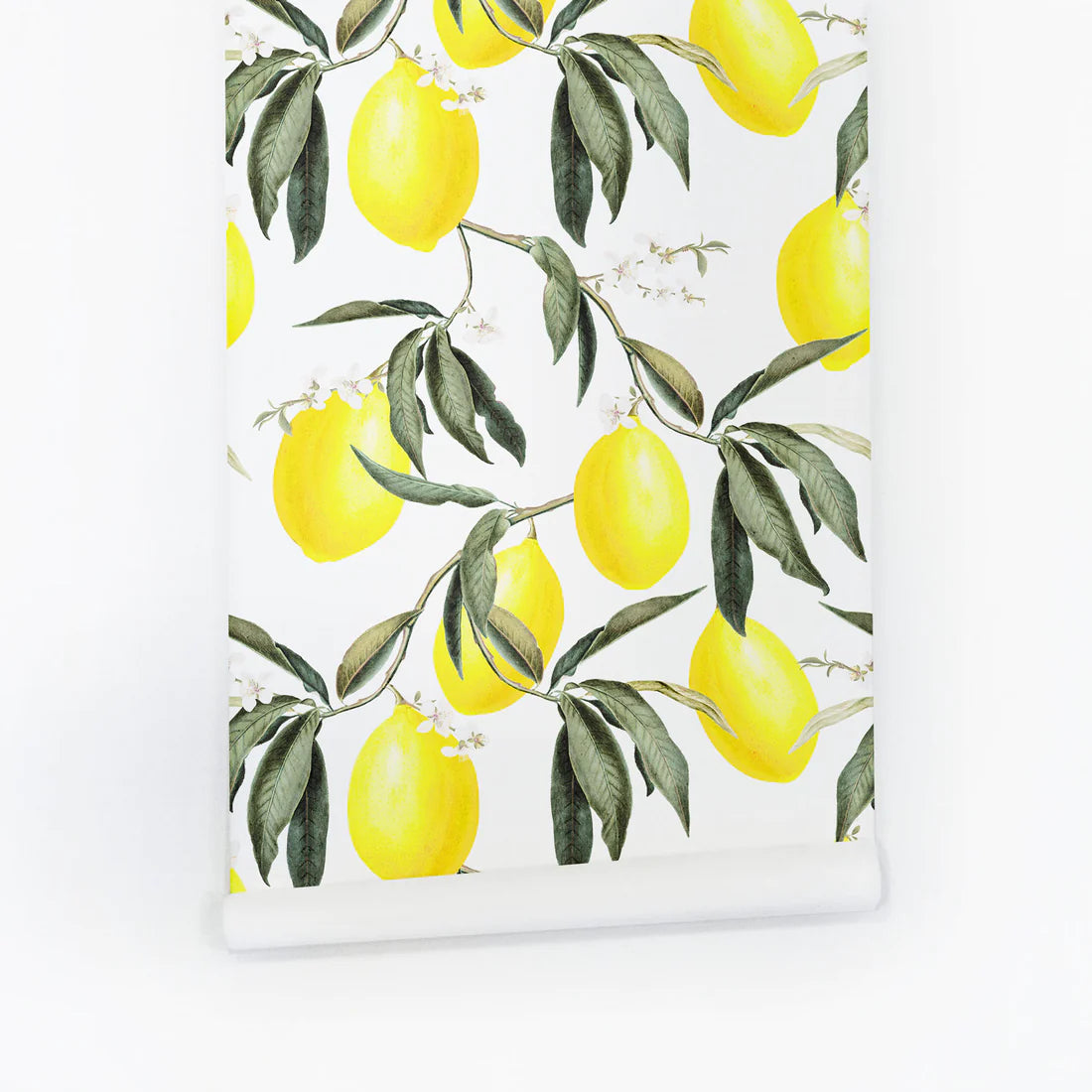 Neon yellow lemon pattern removable wallpaper