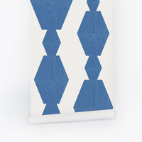 Blue wood block shiplap design removable wallpaper