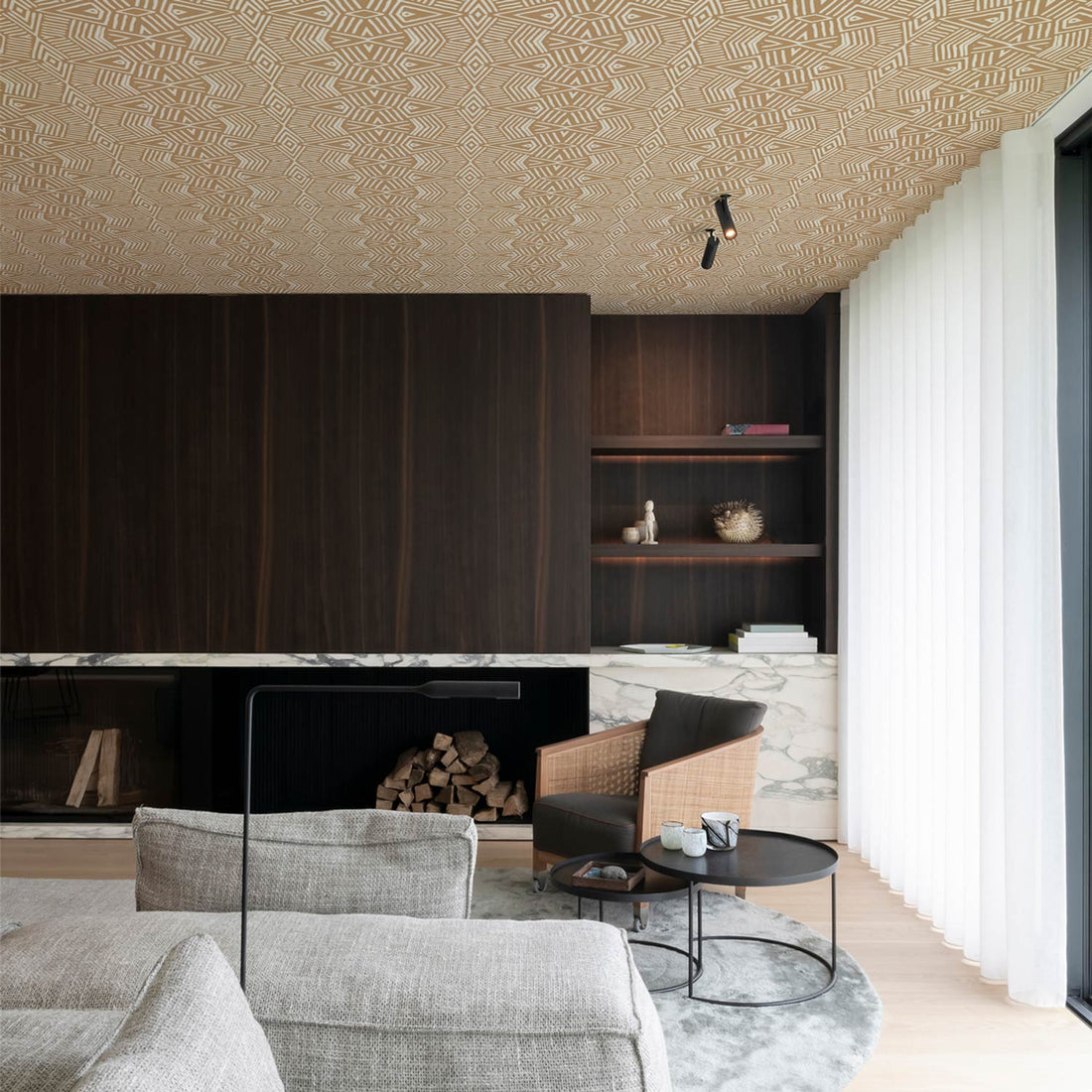 Neutral African Print Removable Wallpaper