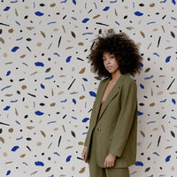 royal blue gems on wallpaper for dining room