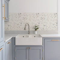 greek style design kitchen backsplash in stone