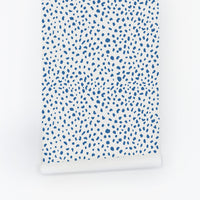 blue dalmatian peel and stick wallpaper for rentals