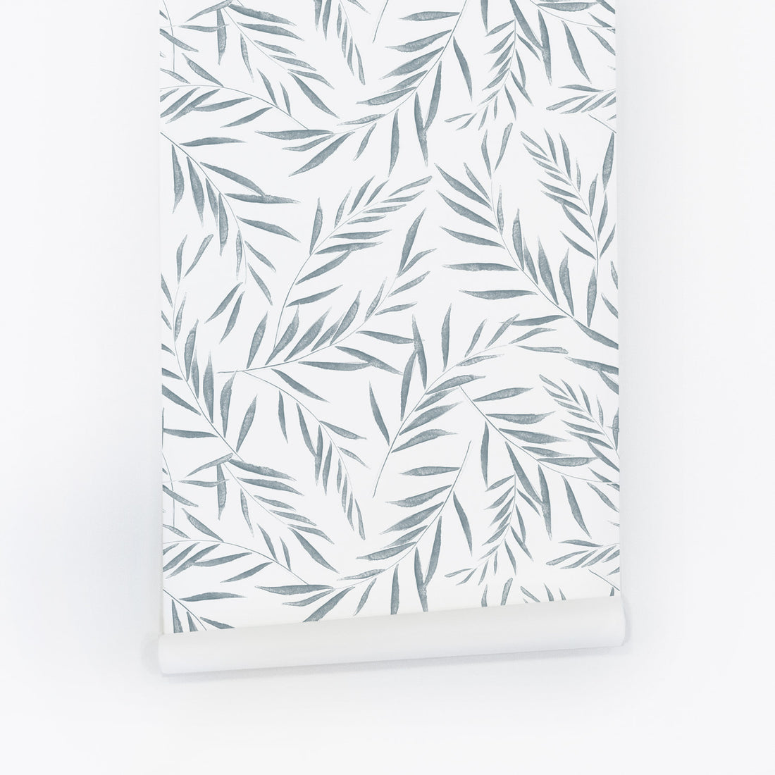 blue fern leaf pattern peel and stick wallpaper