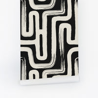 Black Paintbrush Maze Wallpaper