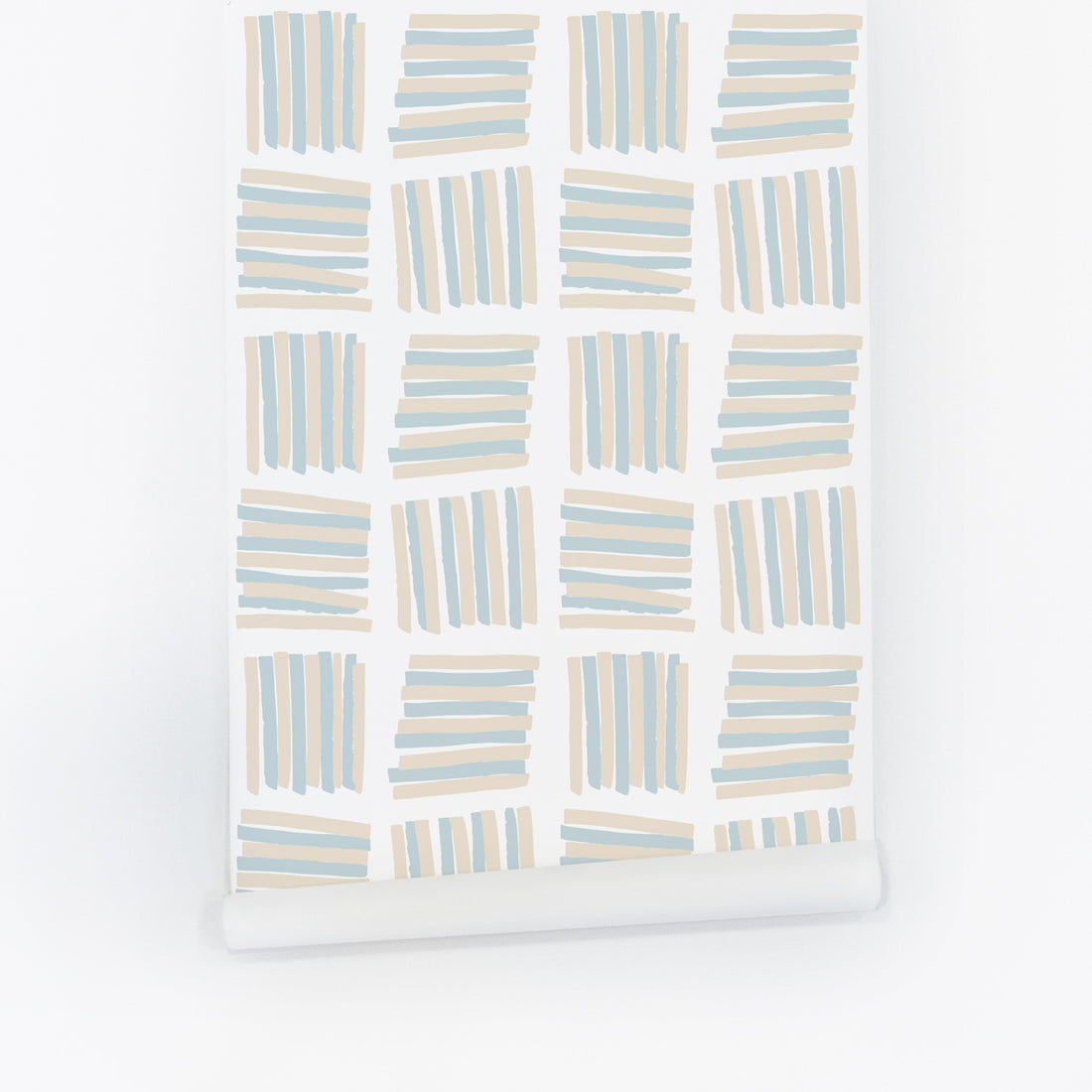 blue and neutral stripes wallpaper design
