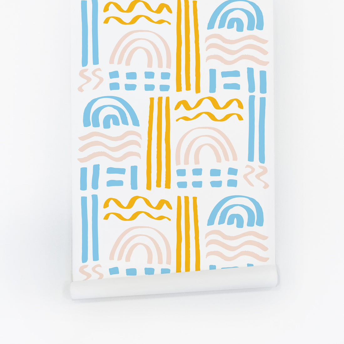 aztec inspired colorful wallpaper for coastal home