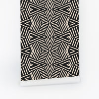 black and white african inspired wallpaper