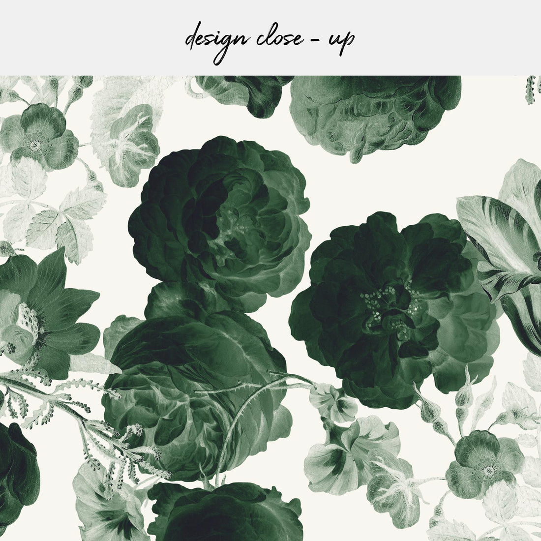 classic deep green floral patterned peel and stick backsplash