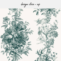 green vintage floral peel and stick backsplash