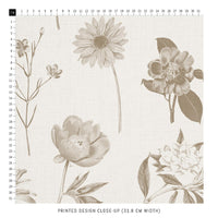 retro floral print fabric design