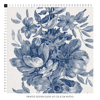 blue vintage flower design fabric