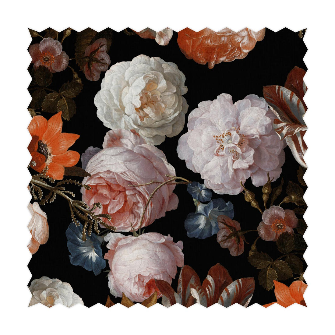 moody pattern fabric design with flower print