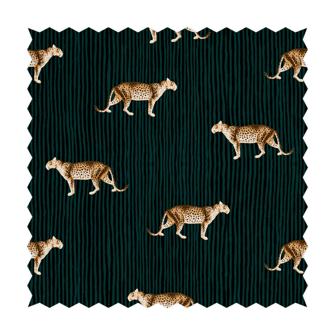 dark printed fabric with bold leopard print elements