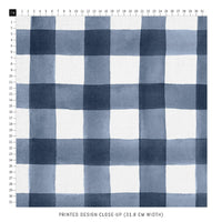 blue plaid design fabric print