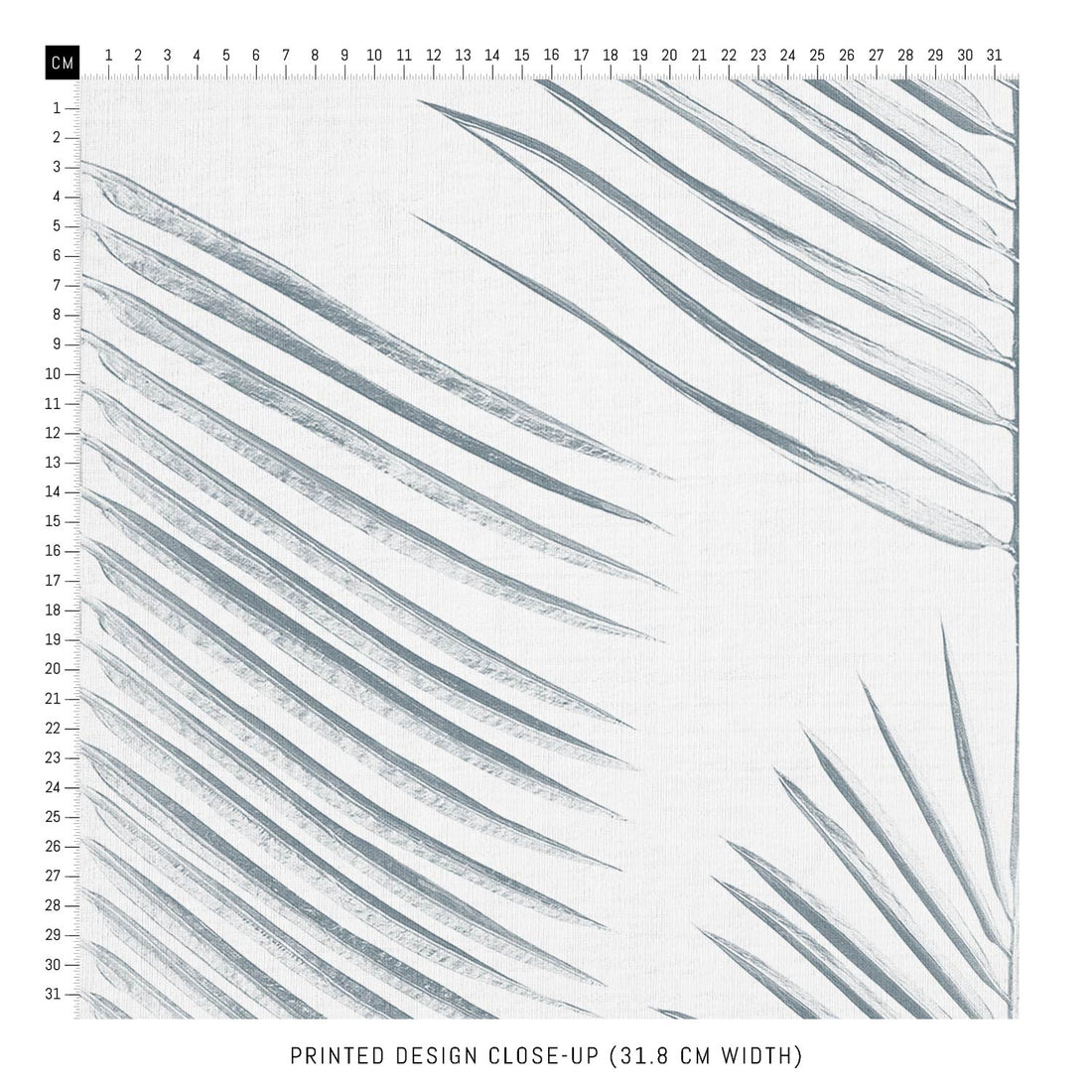 costal design fabric with leaves in blue