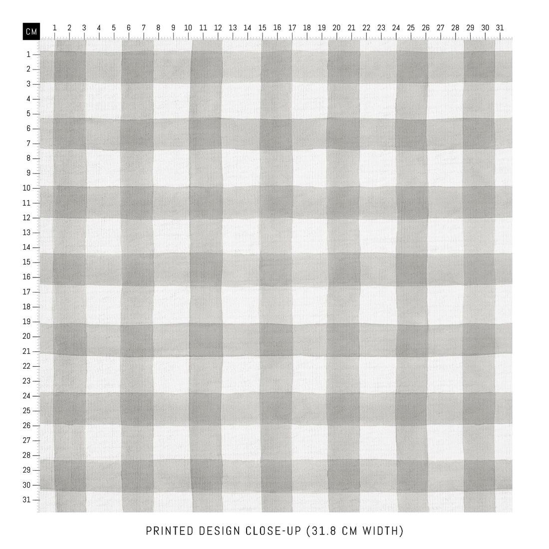 watercolor plaid design fabric in light grey