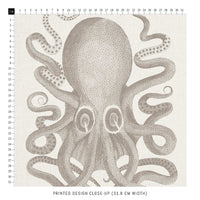 vintage neutral octopus print fabric