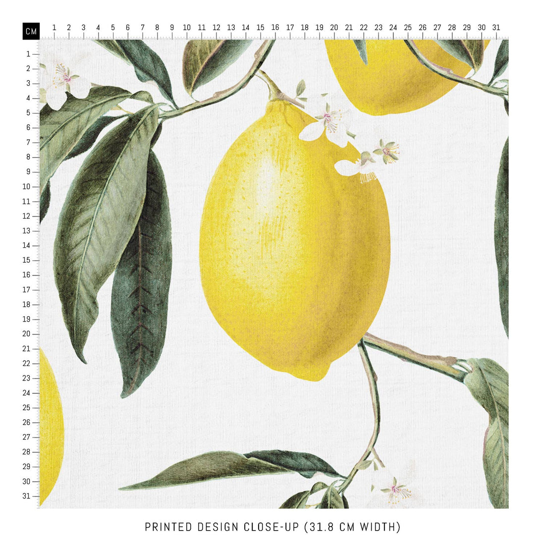 bright yellow lemon pattern fabric