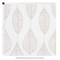 beige leaves print fabric scale
