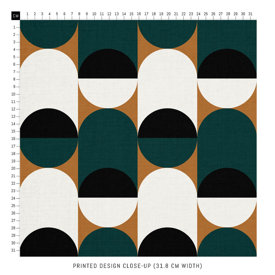 abstract retro printed fabric design close up