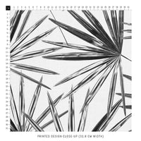 palm leaf print fabric in black and white