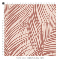 pink tropical leaves print fabric