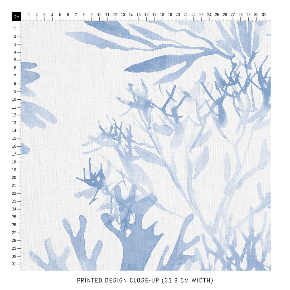 light blue watercolor coral print fabric
