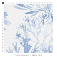 light blue watercolor coral print fabric