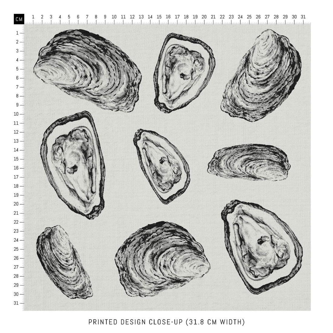 oyster printed fabric in grey