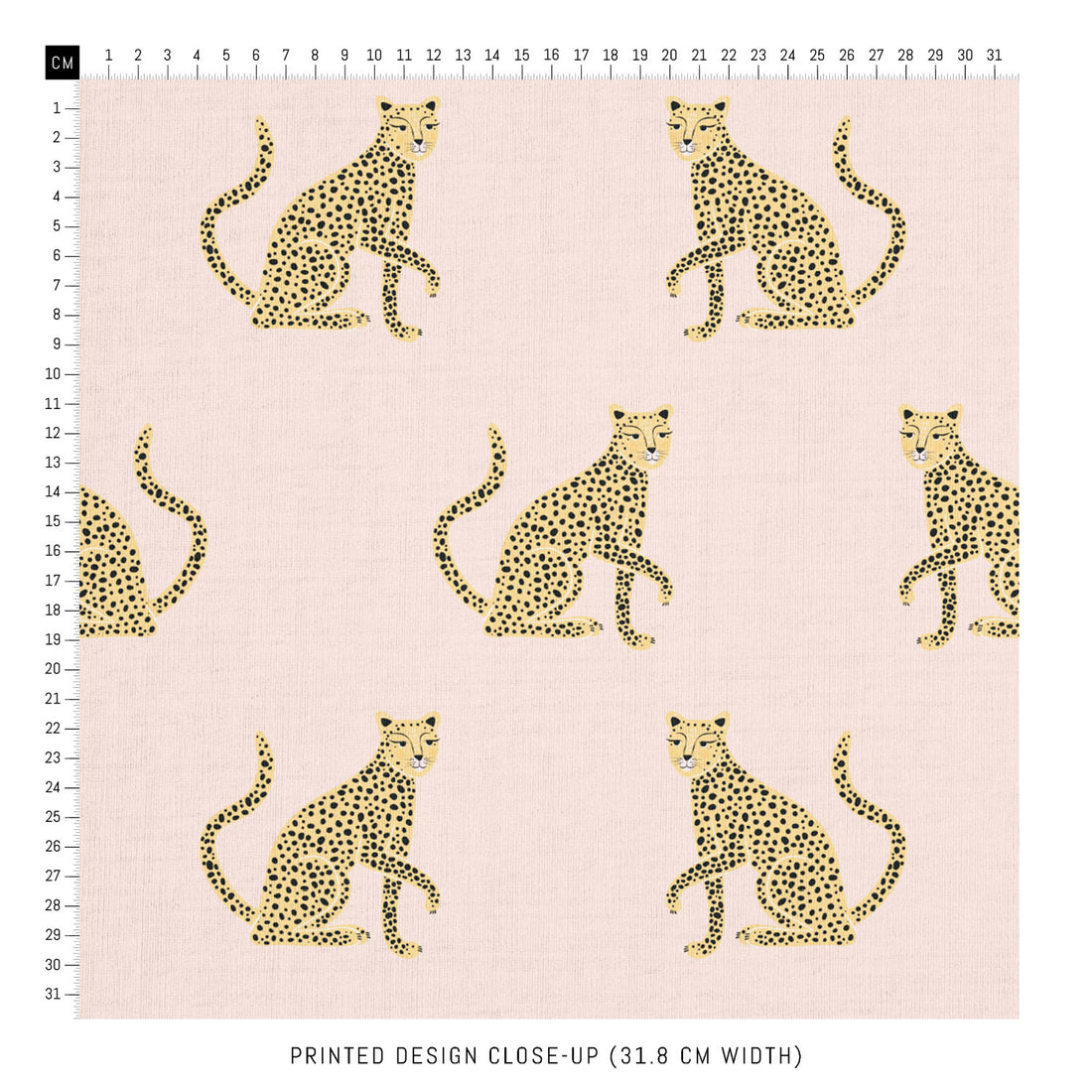 cute leopard design printed fabric