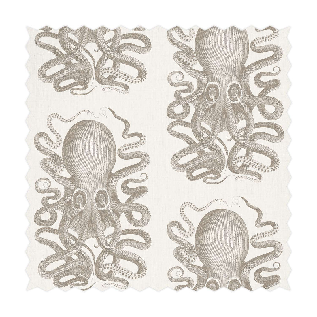 octopus design fabric in neutral