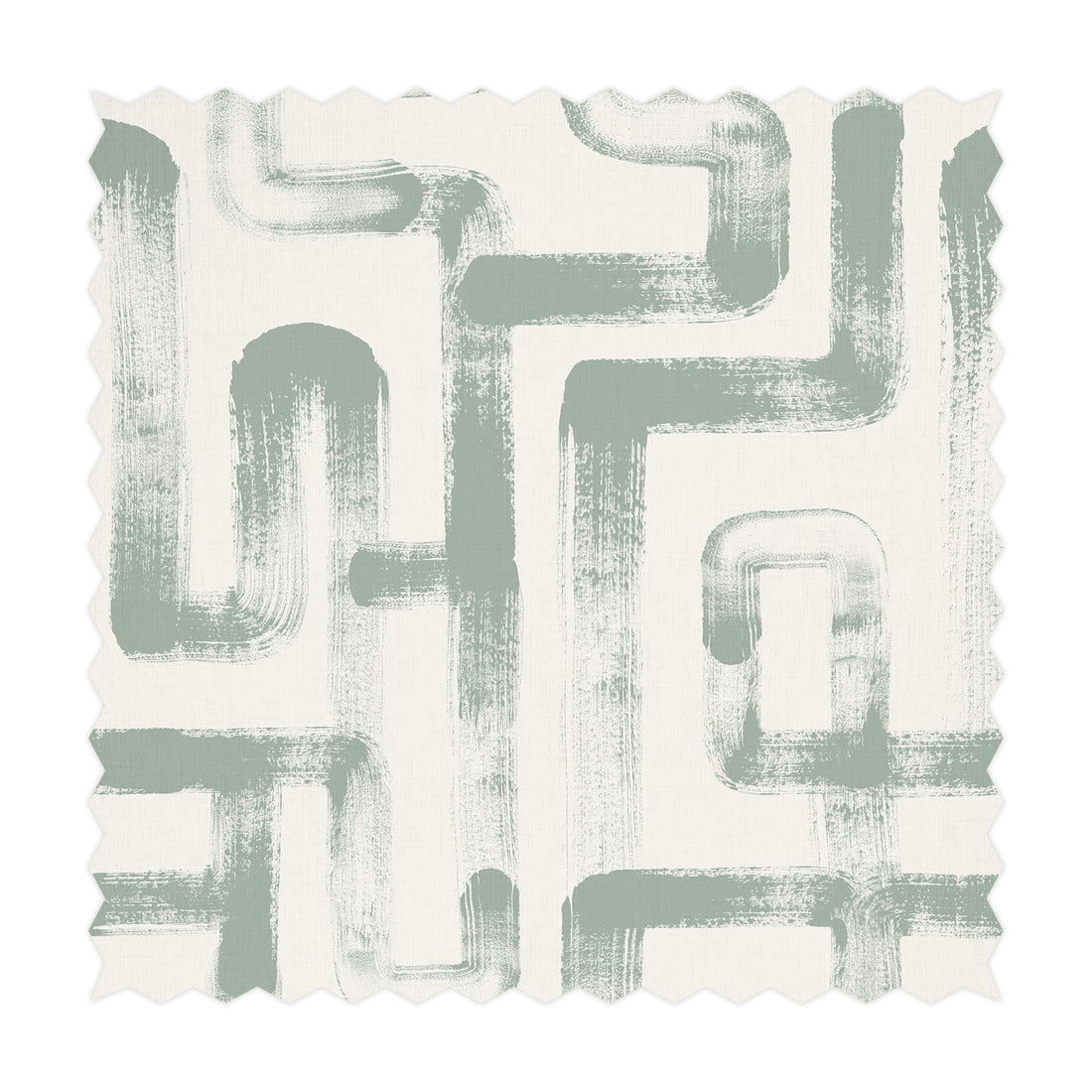 abstract line print fabric in sage green