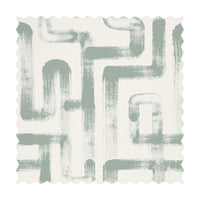 abstract line print fabric in sage green