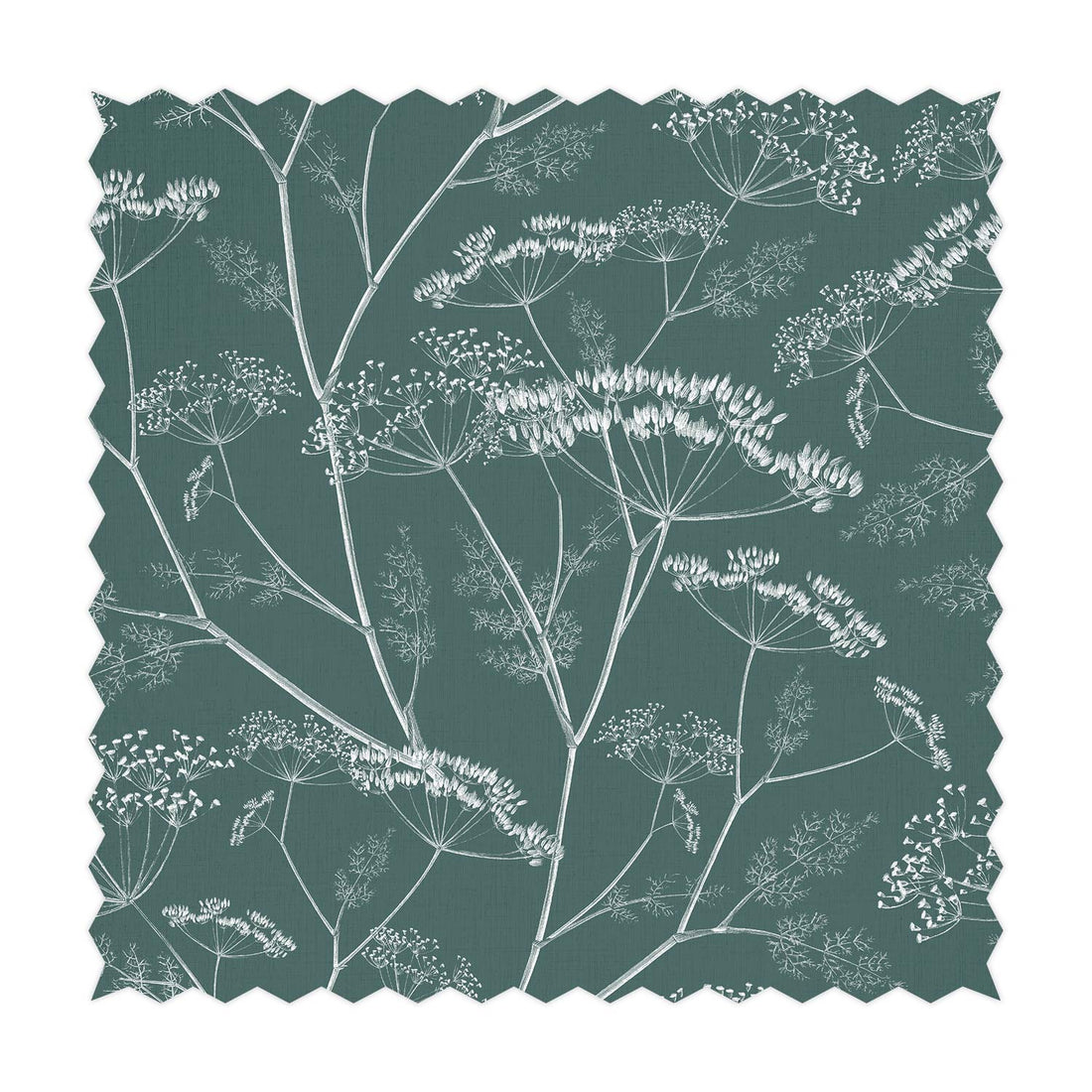 dark green botanical fabric design