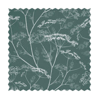 dark green botanical fabric design