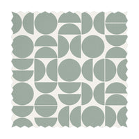 green geometric print vintage fabric