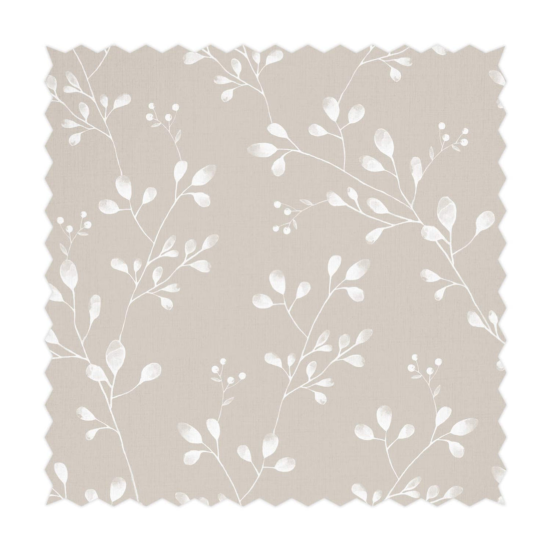 neutral foliage print fabric design