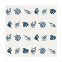 coastal shell design fabric in light blue