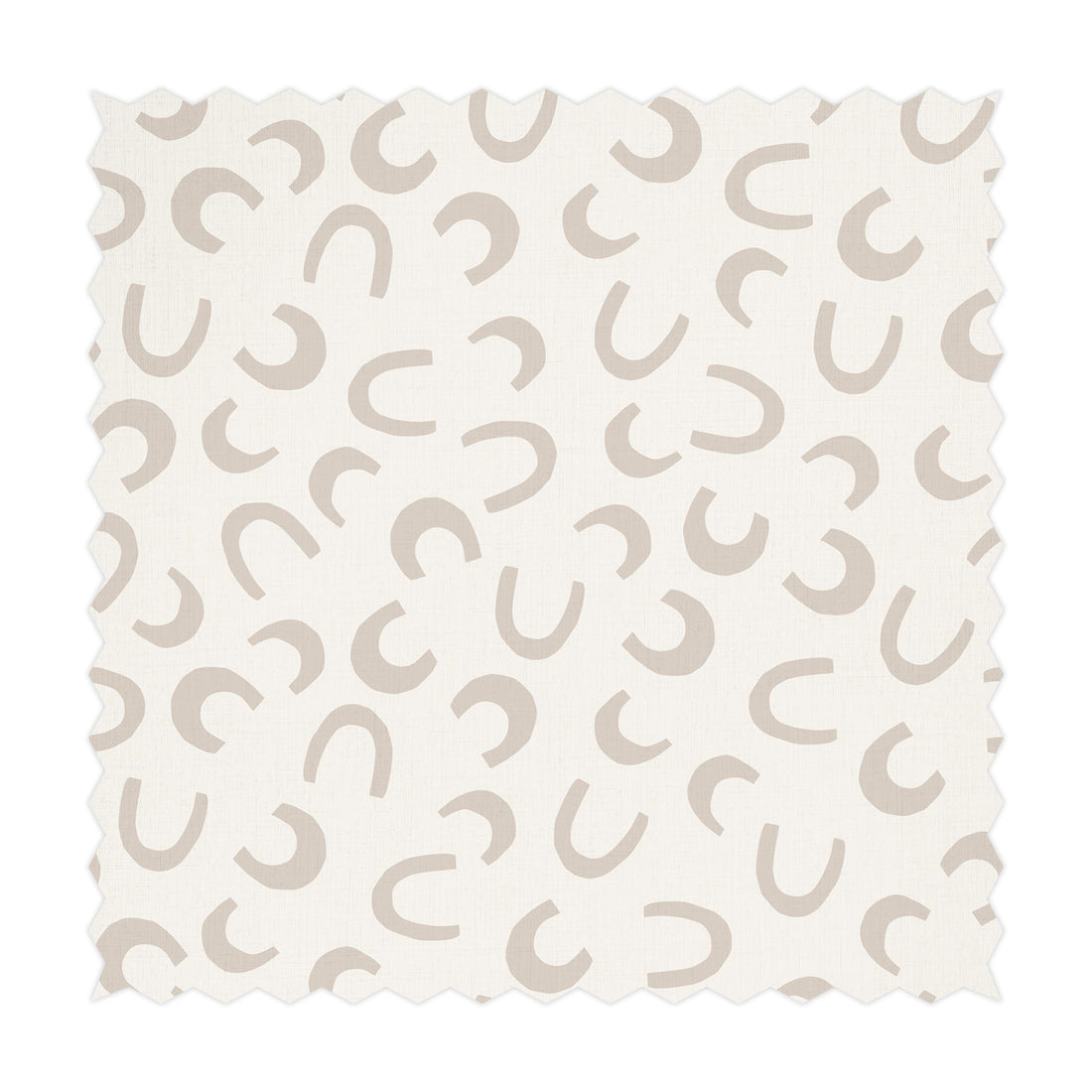 beige color fabric with tiny horseshoe prints