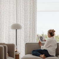 neutral curtains in elegant interior