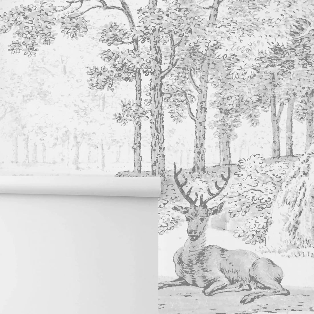 Vintage enchanted forest removable wall mural