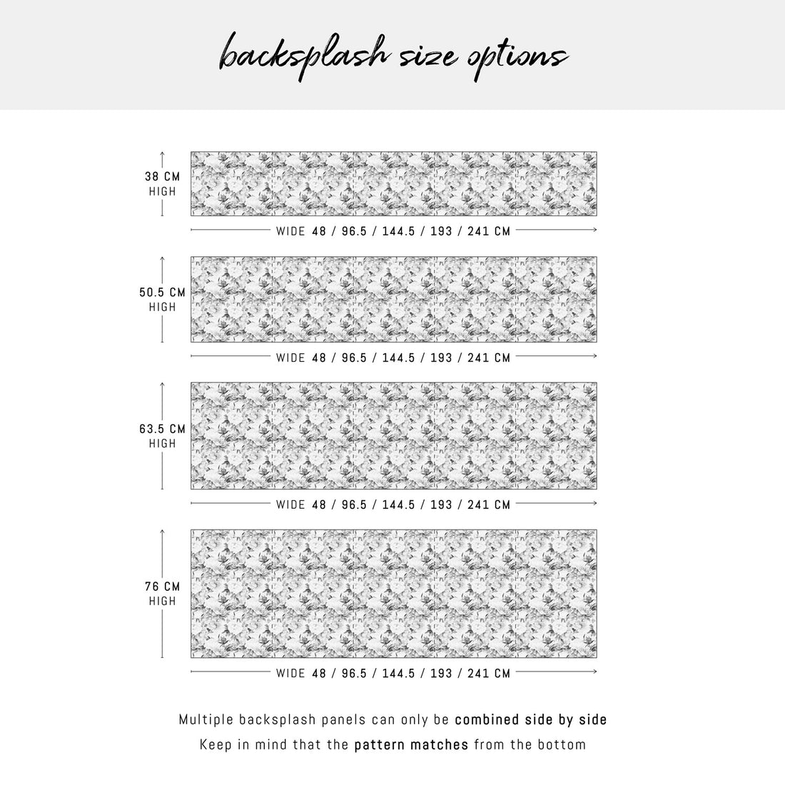Classic Grey Peonies Design Backsplash
